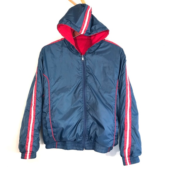 STRANGER THINGS vintage style bomber jacket Ragsport reversible sports shacket - Picture 1 of 12